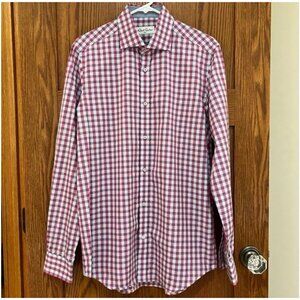 Robert Graham Checkered Pink/Blue Shirt Size 47 (XL)  18.5
